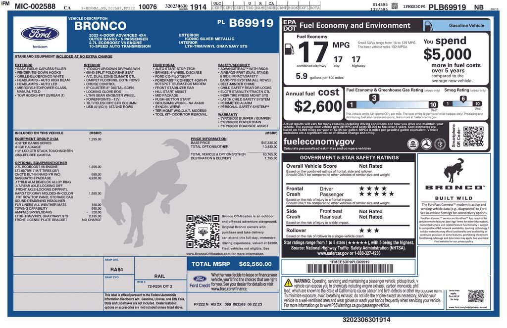 ford bronco 4-door 2023 1FMEE5DP0PLB69919 image ford bronco 4-door 2023 1FMEE5DP0PLB69919 image